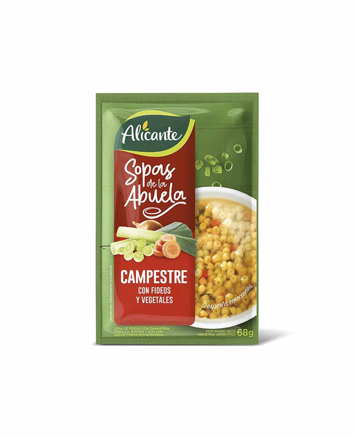 Sopa Alicante Campestre con Fideo y Vegetales x 72 Gr